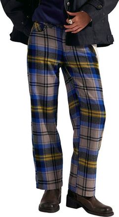 Free People Cheers Plaid High Waist Pants in Charcoal Combo at Nordstrom, Size 10