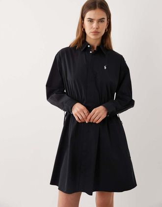 Polo Ralph Lauren Vestito camicia da giorno a maniche lunghe nero