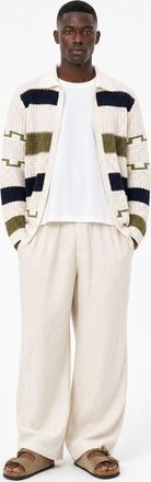 Forever 21 Crochet Stripe Button Front Cardigan
