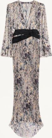 Valentino Long Dress In Pekin Lurex Urbs Mosa&iuml;que With Pleats Wo