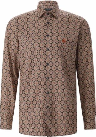 Etro Casual Shirt - Heren - Casual Overhemden - Bruin - 3XL - Overhemden