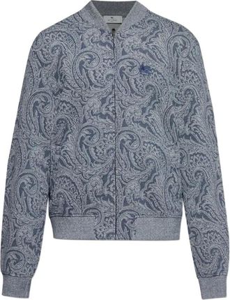 Etro Bomberjack met logo - Heren - Bomber jackets - Blauw - M - Jassen