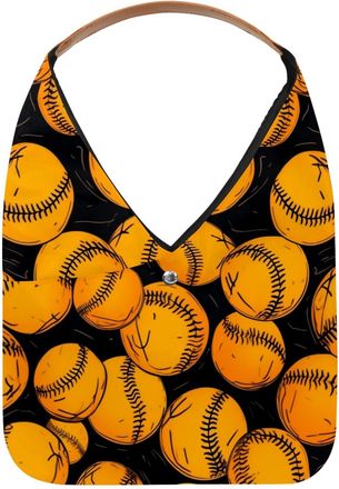 Generic Baseball Ball Background Reusable Lightweight Grocery Bags - Foldable Into Compact Pouch, Washable & Sturdy, Multipurpose for Shopping and Travel