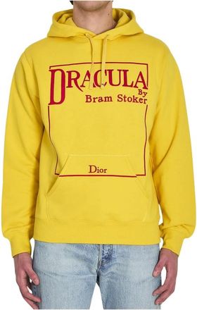 Dior Hoodie met borduursel van een boekomslag - Heren - Sweatshirts & Hoodies - Geel - Maat: S Katoen