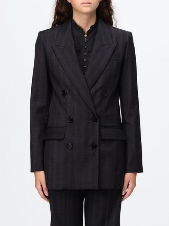 Isabel Marant Blazer doppiopetto gessato in lana vergine con rever a lancia
