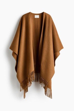 H&M Wool-blend Cape in Dark Beige at Nordstrom