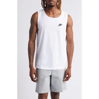 Nike Club Tank Top in 100 White/black at Nordstrom Rack, Size Xx-Large