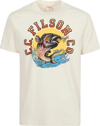 Filson Jersey Katoenen T-shirt - Heren - T-shirts - Wit - M - Katoen - Tops