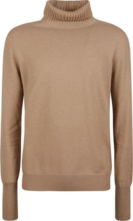 Ballantyne Trui met coltrui van gladde steek - Heren - Cashmere truien - Bruin - M - Kasjmier - Truien & Vesten
