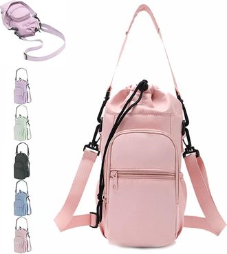 Generic Water Bottle Shoulder Bag - The Ultimate Outdoor Companion, Water Bottle Bag Crossbody with Strap for Camping, Travel (Pink)