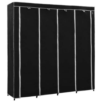 vidaXL Armario Con 4 Compartimentos Negro 175x45x170 Cm Vidaxl