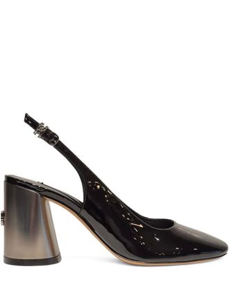 Casadei 80mm block-heel slingback pumps - women - Calf Leather/Calf Leather/Calf Leather - 37 1/2 - Black