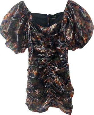 Isabel Marant Puff Sleeve Dress in Multicolor Polyester