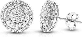 Vir Jewels 1 cttw Lab Grown Diamond Composite Earrings in 14K White Gold With Push Backs For Women
