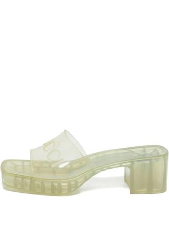 Gucci embossed-logo block-heel sandals - women - PVC/PVC/PVC - 38 - White