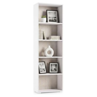 Dmora Dmora - Estante Para Libros Girasole, Biblioteca Con 4 Estantes Ajustables, Estante Para Libros, Unidad De Pared Con Estantes, 100% Made In Italy, Cm 