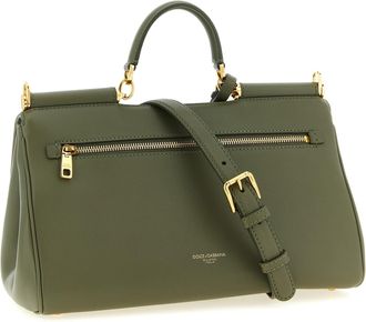Dolce & Gabbana Womens My Sicily Top Handle Bag Green Calf Leather Pvc