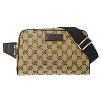 Gucci Pre-owned GG Supreme Canvas Heuptas - Heren - Vintage Heuptassen - Beige - ONE Size - Vintage