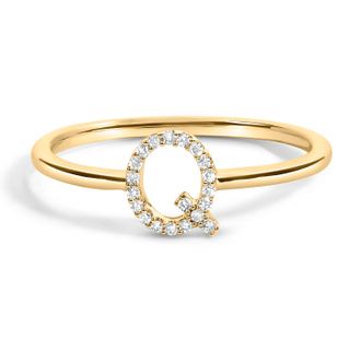 House of Brilliance 10K Gold Diamond Accent Initial A-Z Ring