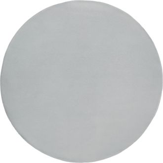 Beliani Lfombra Redonda De Pelo Sint&eacute;tico Sal&oacute;n Oficina Moderno 160 X 160 Cm Pelo Largo Gris Claro Vantira