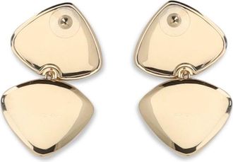 Self Portrait Womens Two-Tone Speckled Enamel Earrings Gold Brass