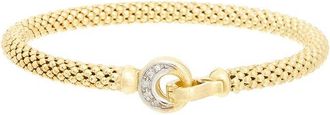 Meshmerise 0.06 Ct. Tw. Diamond 18K Gold Over Silver Bangle Bracelet