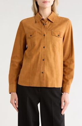 Longchamp Leather Shirt in Caramel at Nordstrom Rack, Size 6 Us / 38 Fr