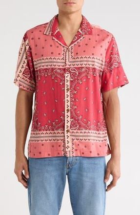 Lucky Brand Bandana Print Camp Shirt in Faded Rose at Nordstrom Rack, Size Xx-Large