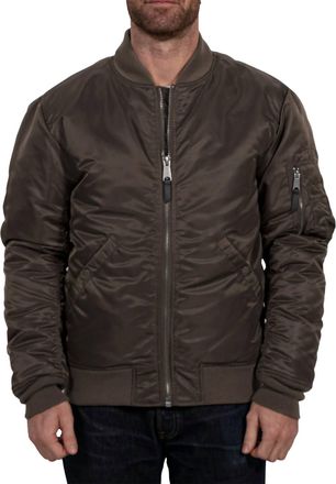 Schott NYC Nylon Flight Jacket In Brown