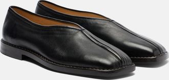 Christophe Lemaire Piped leather slip-on shoes