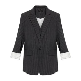 Rag & Bone Blazers, female, Gray, Size: 2XS Jennifer Striped Combo Blazer & Vest Set