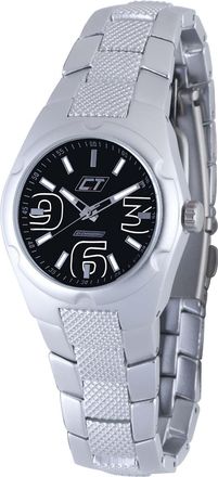 Chronotech Womens Black Watch - Silver - One Size