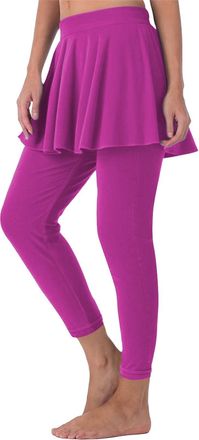 Generic WomenS 2 In 1 Leggings With Skirt Elastic High Waist Tennis Skirts Stretch Sports Pants Casual Ruched Long Active Trousers Hockey Skirt Tight Capris W