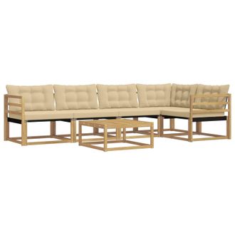 vidaXL Conjunto De Sof&aacute;s De Exterior 6 Pcs Y Beige 79 X 79 X 37 Cm Vidaxl