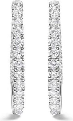 House of Brilliance 14K White Gold 5.00 Cttw Lab Grown Diamond Inside Out Hoop Earrings at Nordstrom