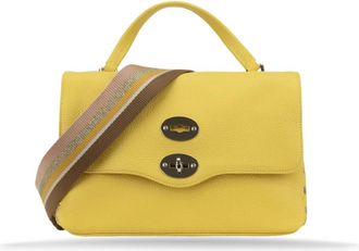 Zanellato Leren Schoudertas Girello - Dames - Handtassen - Geel - ONE Size - Leer - Tassen