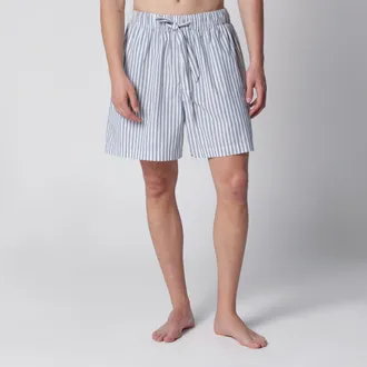 Tekla Shorts pigiama bianco/azzurro a righe