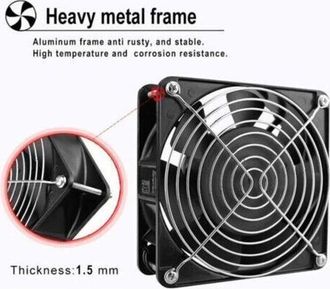 OEM Ventilador Axial Para Chimenea, Insertable, Alta Temperatura, Aspas Met&aacute;licas, Silencioso, Universal, 120 X 120 X 38 Mm, Trimec