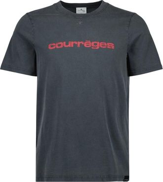 Courr&egrave;ges T-Shirts, male, Gray, Size: XS Printed AC T-shirt with Tiger Logo