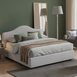 Dmora Dmora - Cama Matrimonial Dfiasch, Cama Contenedor Con Revestimiento De Tela, 100% Made In Italy, Apertura Frontal, Adecuado Para Colch&oacute;n Cm 160x200, B