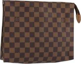 Louis Vuitton Pre-owned Clutches, female, Brown, Size: ONE SIZE Pre-owned Damier Ebene Pouch