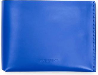Ader Error Blue Logo Embroidered Leather Wallet