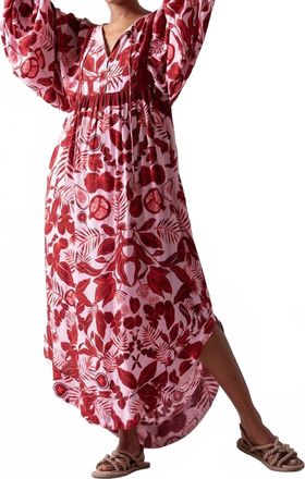 Celina Moon Zineb Maxi Kaftan Dress In Red Rabella