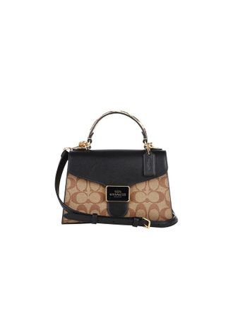 Coach Schoudertas Goud/Khaki Zwart Multi