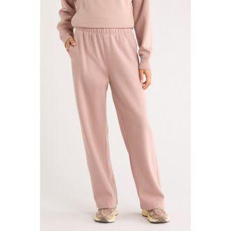 Zella Ultracozy Fleece Straight Leg Sweatpants in Pink Fawn at Nordstrom Rack, Size Large