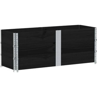 vidaXL Jardinera De Madera Maciza De Pino Negro 150x50 Cm Vidaxl