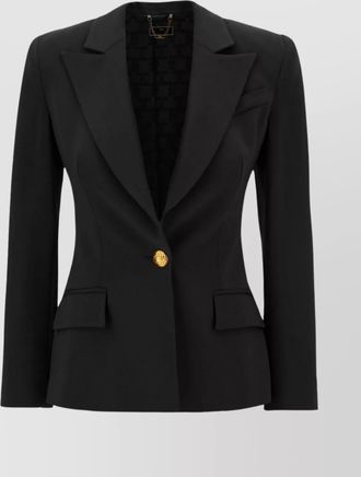 Elisabetta Franchi viscose blazer with chest pocket and padded shoulders