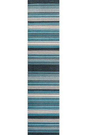 Jonathan Y Designs Duxbury Gradient Ticking Striped Area Rug in Blue/navy at Nordstrom, Size 2Ft 0In X 8Ft 0In