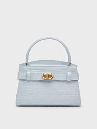 Charles & Keith Aubrielle Croc-Effect Top Handle Bag