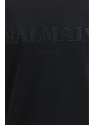 Balmain Embroidered Logo Crewneck Sweatshirt - Black